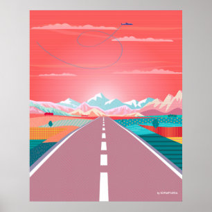 Sommeruntergangshimmel, Roadtrip zu Rocky Mountain Poster