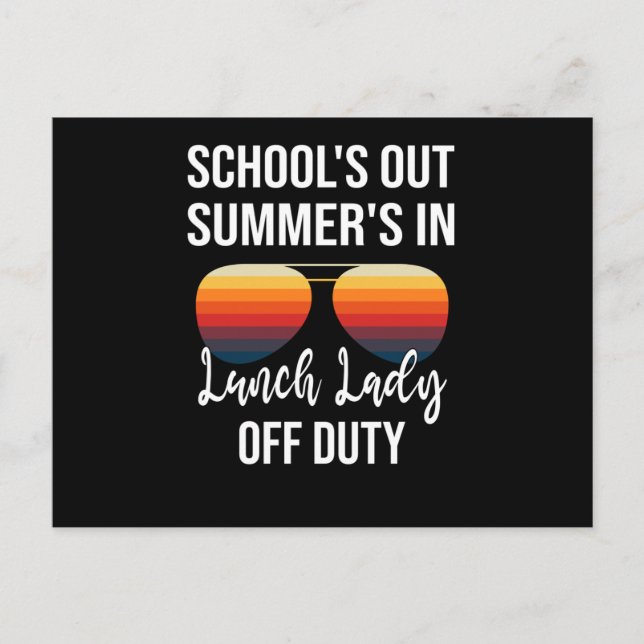 Sommerurlaub Abschluss Mittag-Schulessen Mittagess Postkarte (Vorderseite)