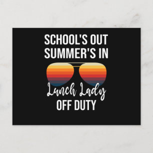 Sommerurlaub Abschluss Mittag-Schulessen Postkarte