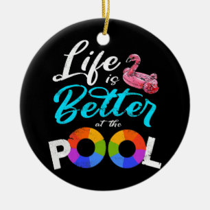 Sommerurlaub am Dreh des Pools ist besser Keramik Ornament
