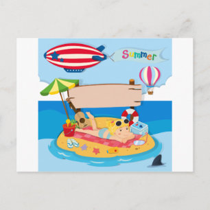 Sommerurlaub am Strand Feiertagspostkarte