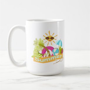 Sommerurlaub am Strand lächelnd Sonne in Sonnenbri Kaffeetasse