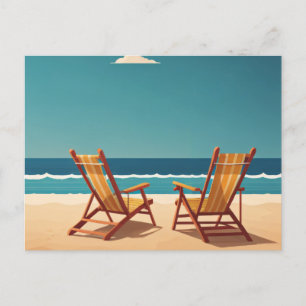 Sommerurlaub am Strand Postkarte