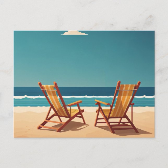 Sommerurlaub am Strand Postkarte (Vorderseite)
