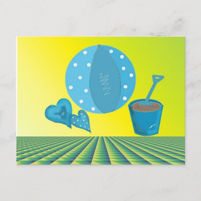 Sommerurlaub am Strand Postkarte (Vorderseite)