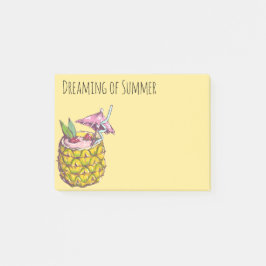 Sommerurlaub Ananas Drink Regenschirm Relax Post-it Klebezettel