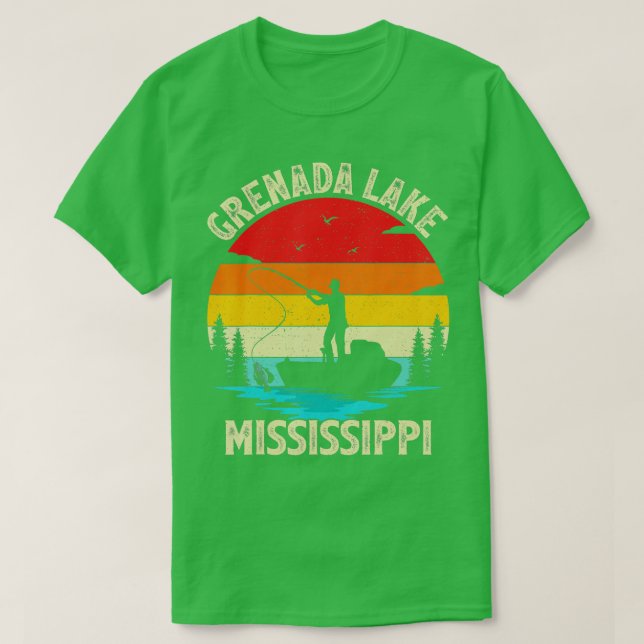 Sommerurlaub Angeln Vintag Mississippi Grenad T-Shirt (Design vorne)