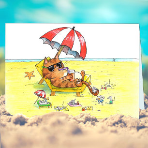 Sommerurlaub Cat Gruß Karte