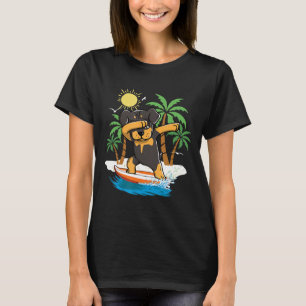 Sommerurlaub Dabbing Rottweiler Surfen Surfbrett T-Shirt