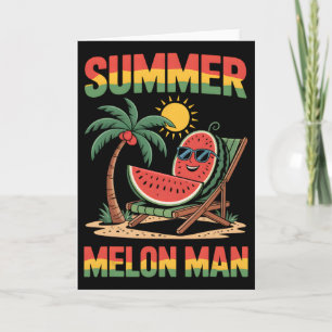Sommerurlaub Feiertag Wassermelone Strand Deck Cha Karte
