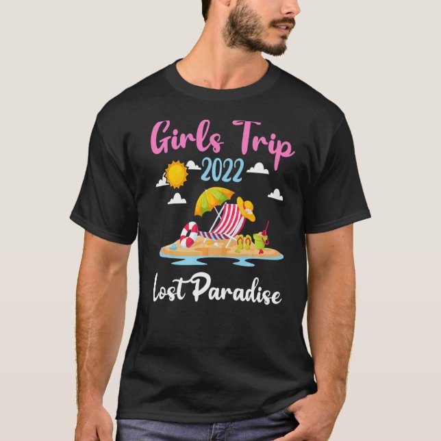 Sommerurlaub Girls Reise 2022 Lost Paradies Strand T-Shirt (Vorderseite)