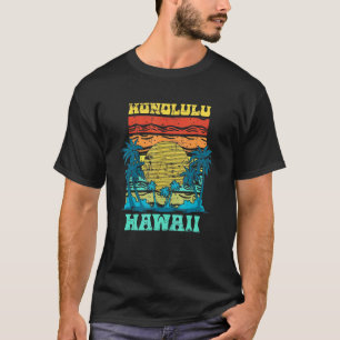 Sommerurlaub Honolulu Aloha Palmen Bäume Sonnenunt T-Shirt