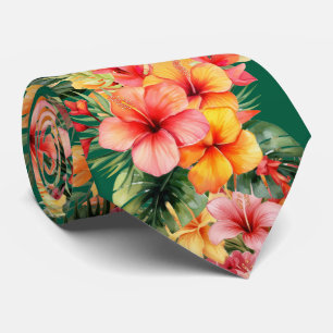 Sommerurlaub-Krawatte Tropischer Hibiskus Krawatte