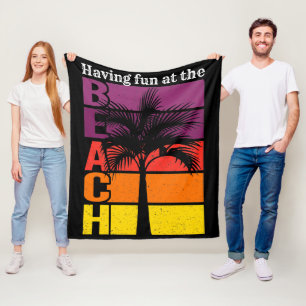 Sommerurlaub mit Spaß im Retro Beach Fleecedecke