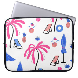 Sommerurlaub: Palmen Bäume Ananas Muster Laptopschutzhülle