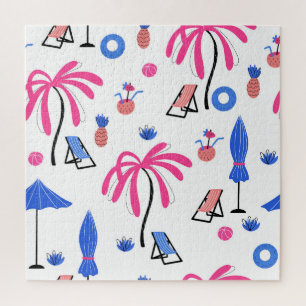 Sommerurlaub: Palmen Bäume Ananas Muster Puzzle