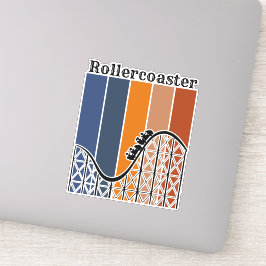 Sommerurlaub Reiten auf dem Rollercoaster Retro Aufkleber