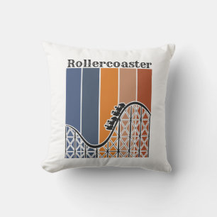 Sommerurlaub Reiten auf dem Rollercoaster Retro Kissen
