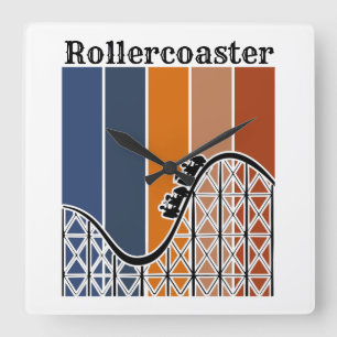 Sommerurlaub Reiten auf dem Rollercoaster Retro Quadratische Wanduhr