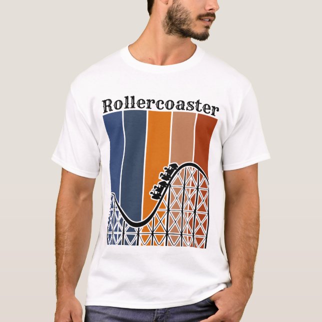Sommerurlaub Reiten auf dem Rollercoaster Retro T-Shirt (Vorderseite)