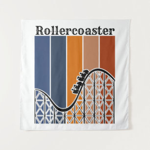 Sommerurlaub Reiten auf dem Rollercoaster Retro Wandteppich