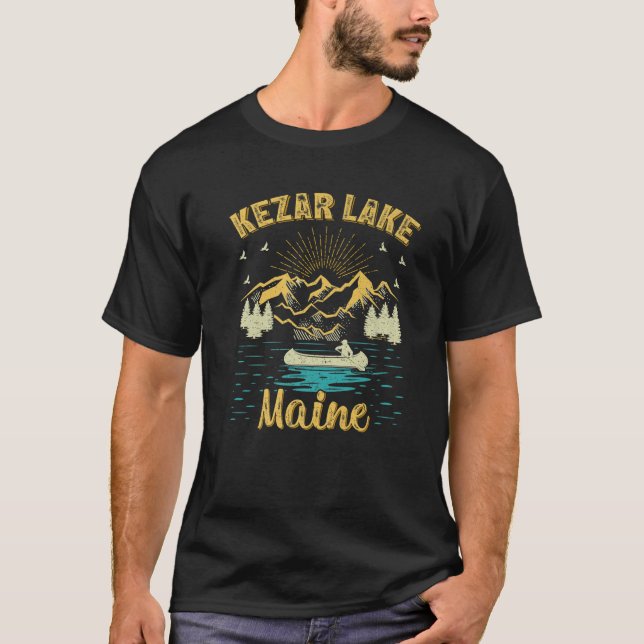 Sommerurlaub Retro Berg Kezar Maine See T-Shirt (Vorderseite)