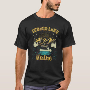 Sommerurlaub Retro Berg Maine Sebago T-Shirt