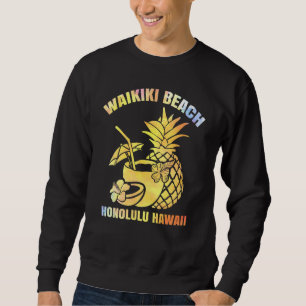 Sommerurlaub Retro Honolulu Hawaii Waikiki Strand Sweatshirt