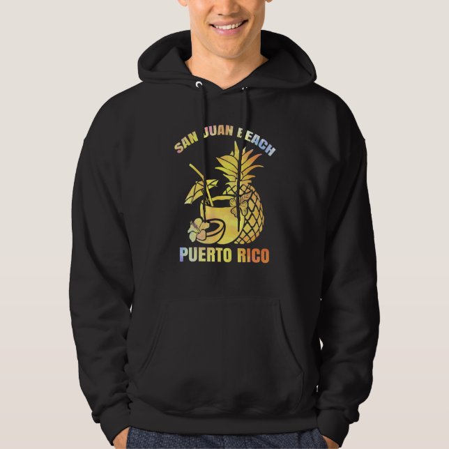 Sommerurlaub Retro Sonnenuntergang Puerto Rico San Hoodie (Vorderseite)