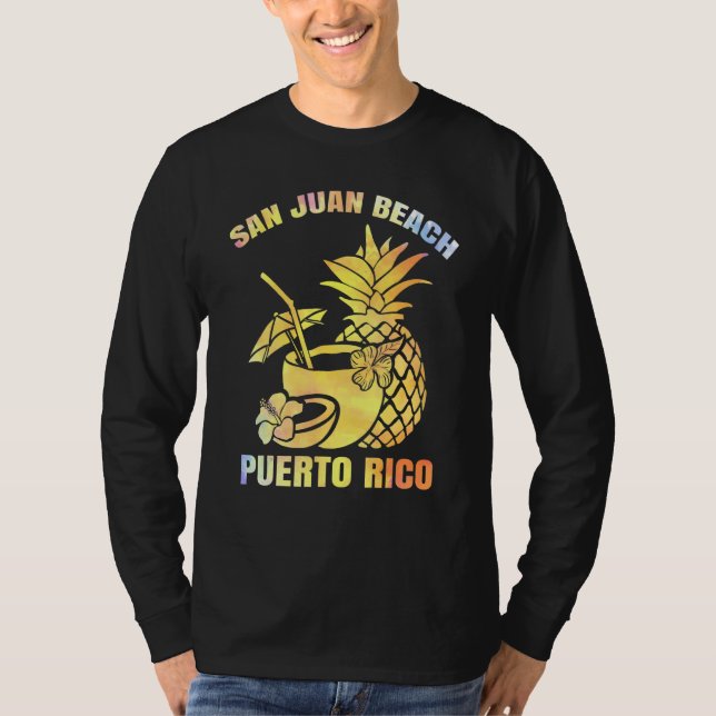 Sommerurlaub Retro Sonnenuntergang Puerto Rico San T-Shirt (Vorderseite)