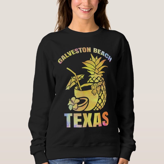 Sommerurlaub Retro Sunset Texas Galveston Beach Sweatshirt (Vorderseite)