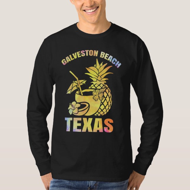 Sommerurlaub Retro Sunset Texas Galveston Beach T-Shirt (Vorderseite)