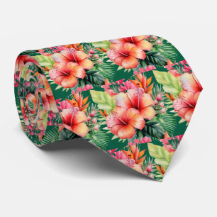 Sommerurlaub Schlips Tropischer Hibiskus Krawatte