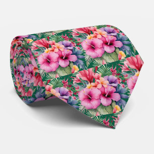 Sommerurlaub Schlips Tropischer Hibiskus Krawatte