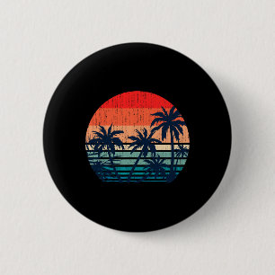 Sommerurlaub Strand Palmen Retro Tropisch Su Button
