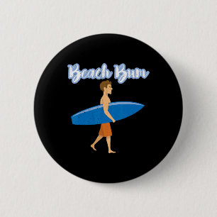 Sommerurlaub Strandbummler Liebe Ozean Surfer Boy Button