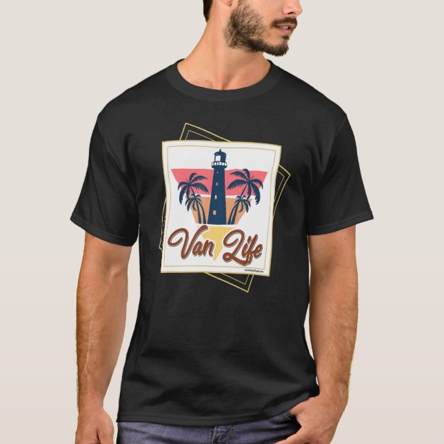 Sommerurlaub Van Lighthouse Ocean Beach T-Shirt (Vorderseite)