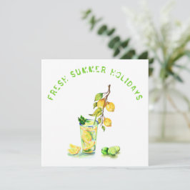 Sommerurlaubskarte Frische Zitronensaft trinken