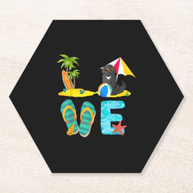 Sommerurlaubsneufundland | LIEBE Untersetzer (Vorderseite)