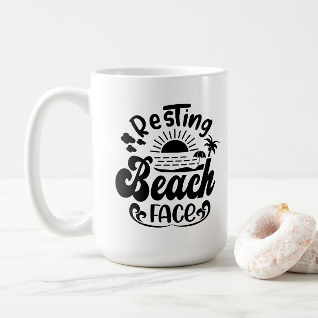 Sommerurlaubsthema Kaffeetasse (Mit Donut)