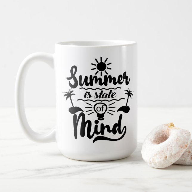 Sommerurlaubsthema Kaffeetasse (Mit Donut)