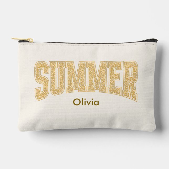 Sommervarsity Sunset Ditzy Floral Makeup Zubehörtasche (Vorderseite)