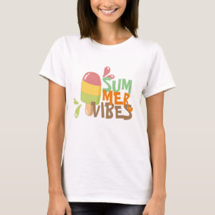 Sommervibes bunt niedliches Eis ferien Frauen T-Shirt