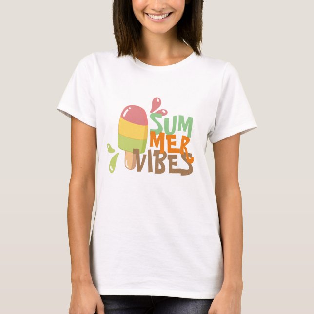 Sommervibes bunt niedliches Eis ferien Frauen T-Shirt (Vorderseite)