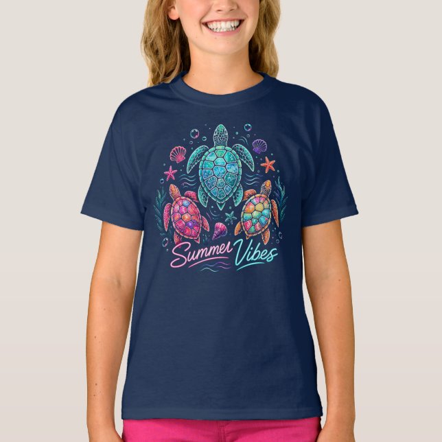 Sommervibes der Schildkröten T-Shirt (Vorderseite)