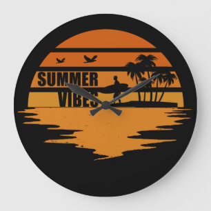 Sommervibes Familienurlaub Große Wanduhr