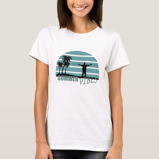 Sommervibes Familienurlaub T-Shirt (Vorderseite)