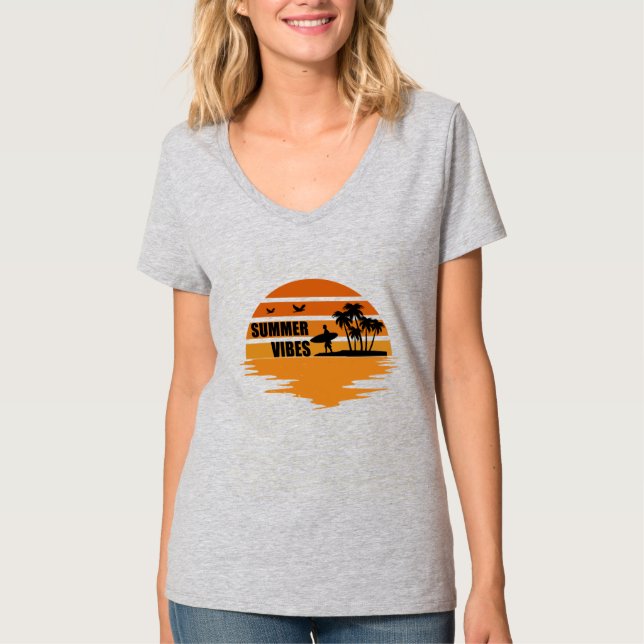 Sommervibes Familienurlaub T-Shirt (Vorderseite)