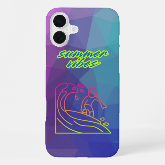 Sommervibes Junge surfen iPhone Hülle (Rückseite)