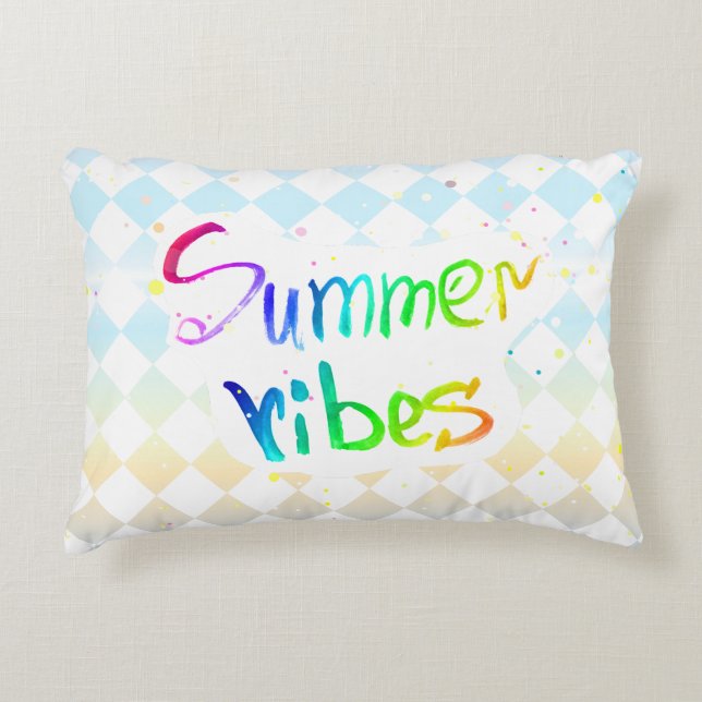 Sommervibes malen künstlerisches Akzent Kissen (Vorderseite)